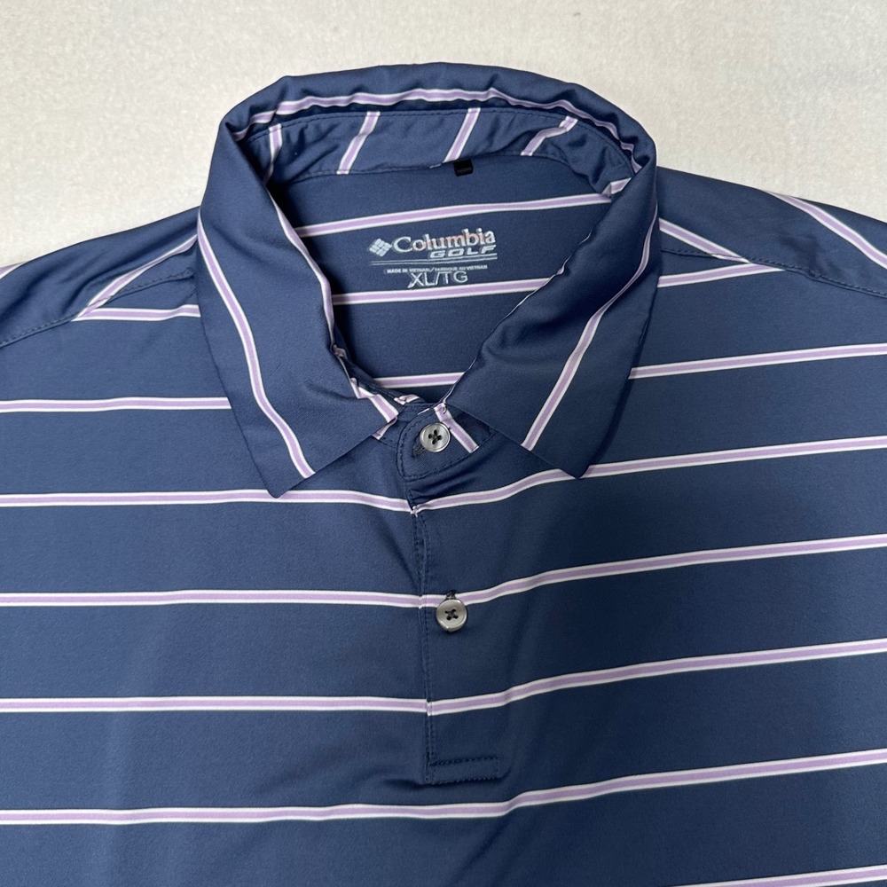 Columbia Golf Polo Shirt Mens XL/TG Striped Short Sleeve